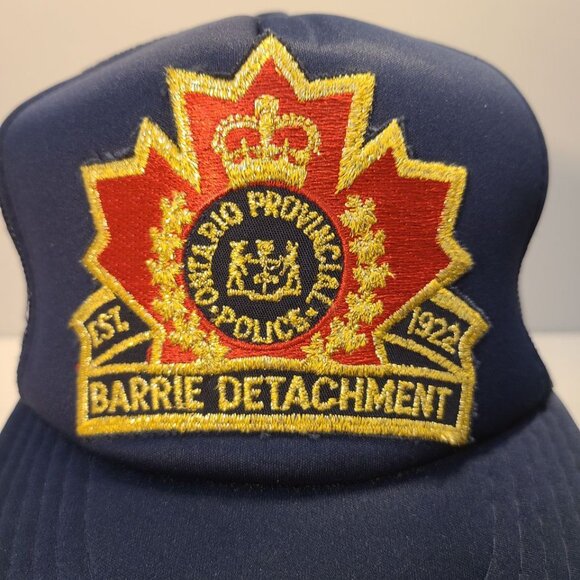 Vintage 90s Trucker Hat OPP Barrie Detachment Patch Mesh Adjustable Hat - Picture 2 of 9